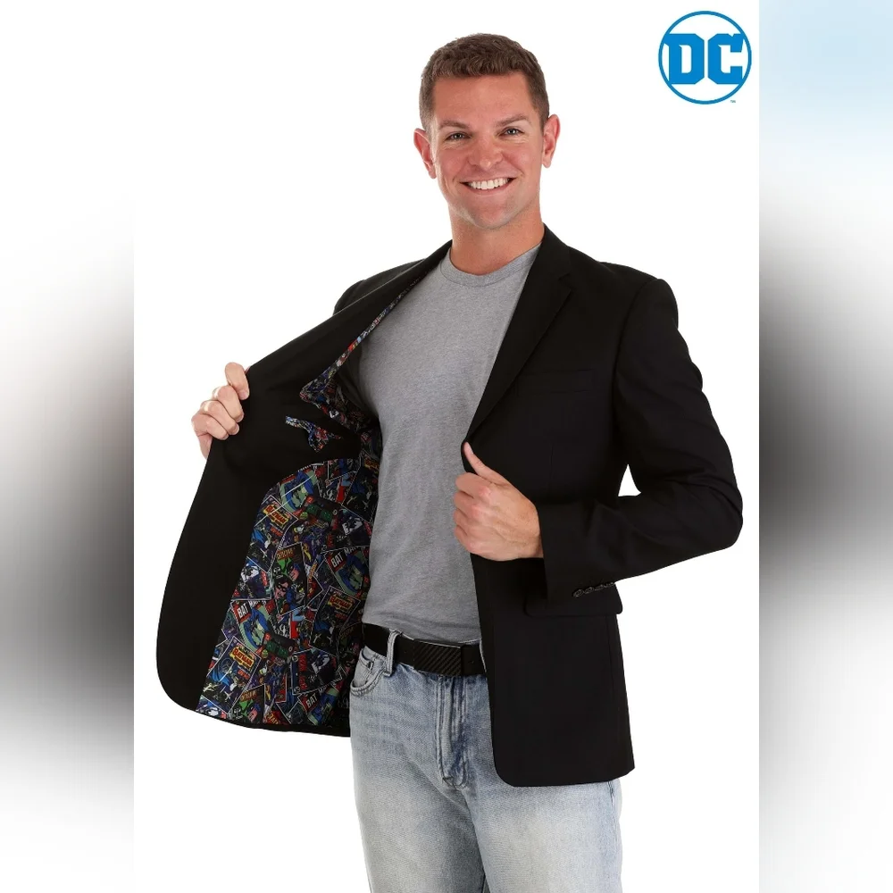 NWT Men's DC Comics Batman Blazer - 36R- Cosplay, Superhero, Office, Formal
